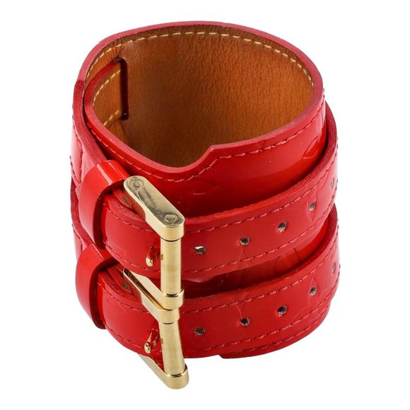Louis Vuitton Red Charlton Arm Band Vernice Leather W/ Gold Hardware - Picture 1 of 5